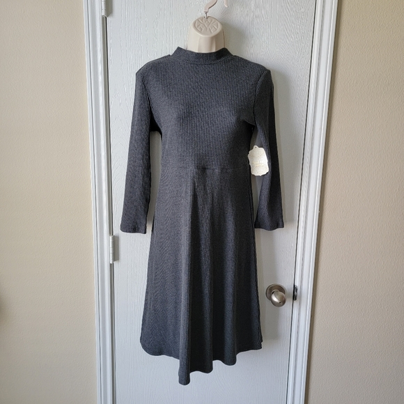 Altar'd State Ribbed Neck Tie Sweater Dress - Picture 1 of 8